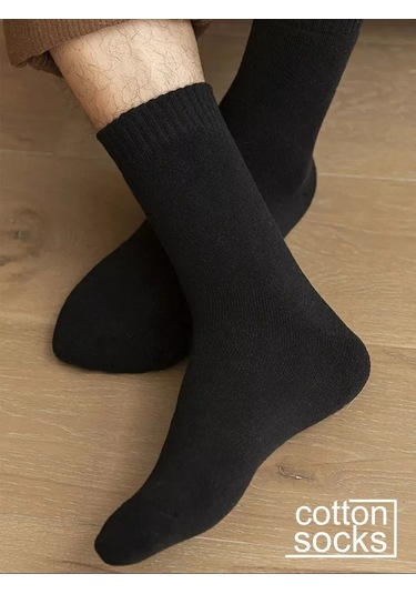 Cotonsocks Siyah, Yüksek, Pamuklu Çoraplar, 10 Çiftlik Set 210455382 Siyah