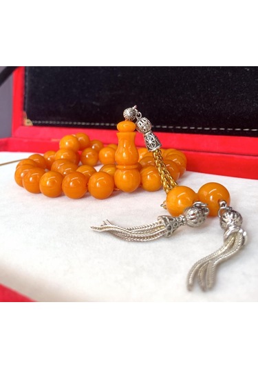 Tesbihci Sarı Küre Model Orijinal Katalin Tesbih