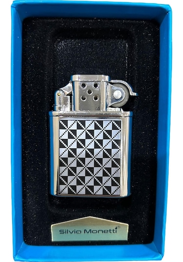 Gümüş Siyah İşlemeli Gazlı Metal Çakmak 109464