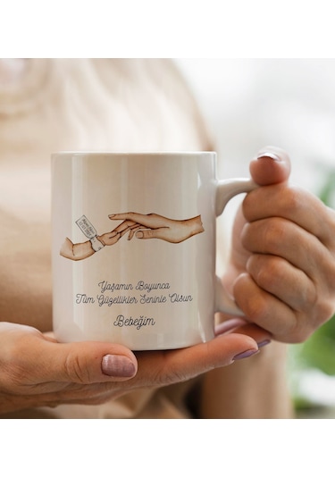 Bk Gift Kişiye Özel Anne-çocuk El Tasarımlı Kupa Bardak -3, Anneye Hediye, Yeni Doğum Hediyesi Kobitmeyencom30283 Bk Gift