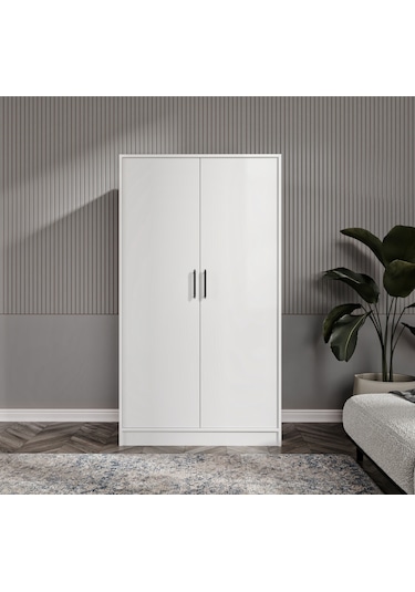 Şipal 2 Kapılı 6 Bölmeli Beyaz Elbise Dolabı