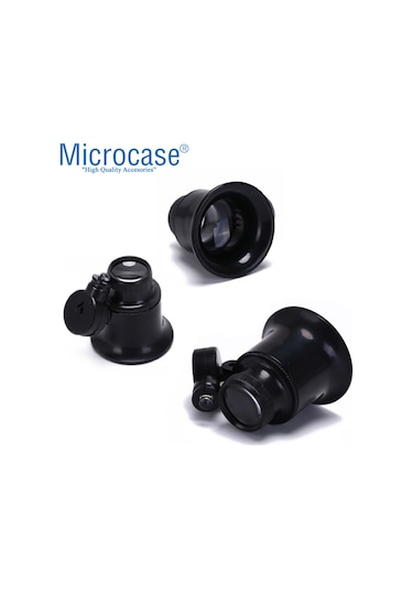 Microcase Saatçi Tamirci Göz Büyüteci 20X Işıklı Siyah - Al2450