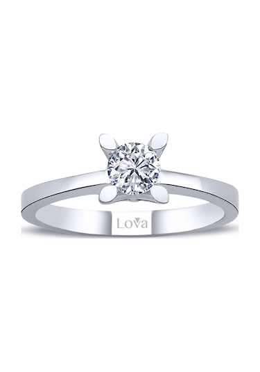 Lova D Renk 0,41 Karat Pırlanta Tektaş Yüzük - Hrd - 1010139