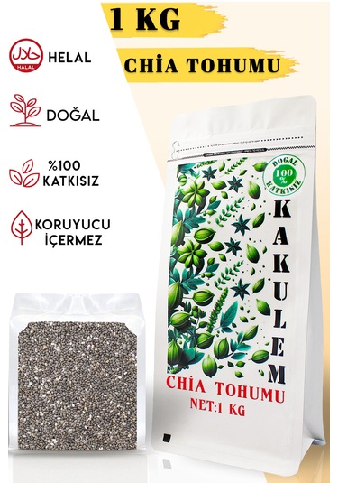 Kakulem Sertifikalı 1 Kg Glutensiz Doğal Katkısız Chia Tohumu Vegan Protein