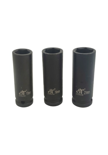 Siyah Lokma Cr-v Çelik 17 Mm 19 Mm 21 Mm Derin 1/2