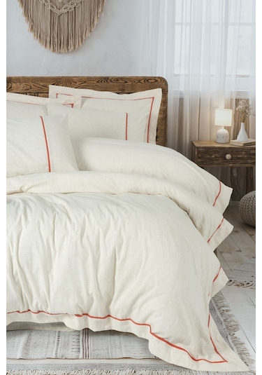 Cotton Box 1571/1-cb Inborn Ck Nevresım Takımı Banded Turuncu Turuncu