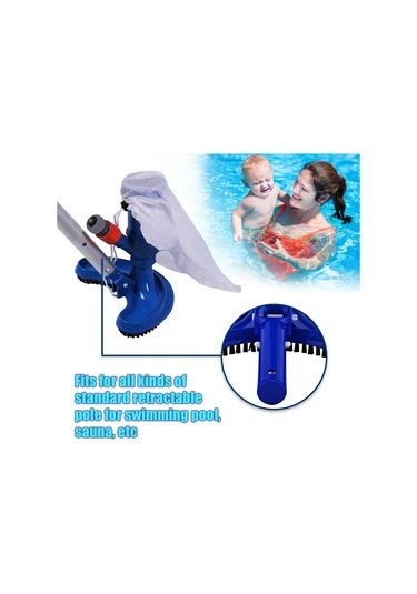 Tenfowee Havuz, Küvet Ve Göletler İçin Pratik Vakumlu Temizleme Fırçası, Mesh Çantalı, Kolay Montaj Mavi