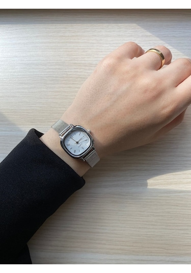 Kadın Kol Saati Gümüş Hasır Model Bb0054 Gri