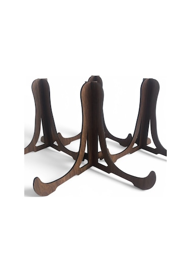 Tabak Ve Süs Levhaları Gerçek Ahşap 4'lü Teşhir Ayağı 16x16 Stand