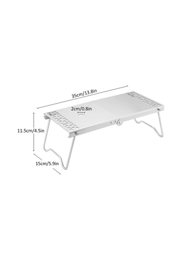 Wezone Dış Mekan Çelik Katlanabilir Tablo - Hafif, Taşınabilir, 35cm Genişlik, Çanta İçerir Gümüş