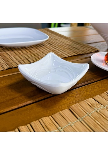 Alezy 522 Göreme Melamin Termostar Ürgüp Tekli Sosluk 8x8cm Beyaz