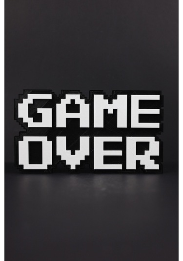 Game Over - 8-bit - 3 Boyutlu Tabela - 20cm X 11.5cm X 1.5cm