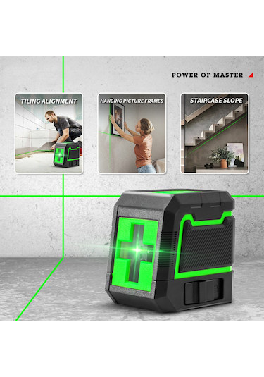 Vkemall D Tipi 2 Çizgi Yeşil Işık Lazer Seviyesi: Otomatik Çizgi Atma, Taşınabilir, Dokuma Çanta Ve Tripod İle Pil Yok