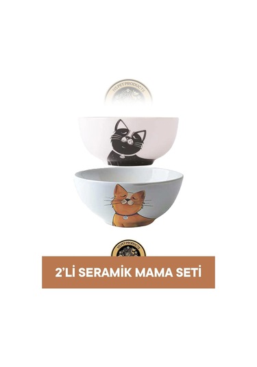 M-pets Mama Kabı 2'li Seramik Mama Seti