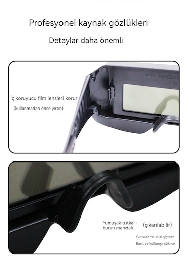 Otomatik Kararan Kaynak Camları-entegre Ekranlı Mavi Model + 10 K