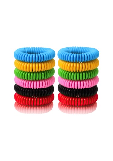 Geekyou 24'lü Doğal Uçucu Yağlı Kovucu Bileklikler, Deet Yok, Su Geçirmez, Yumuşak Eva Malzeme, Dışarıda/içerde Kullanım Rastgele Renkler