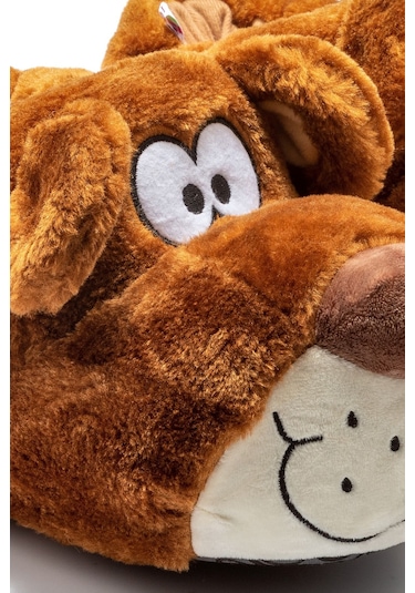 Twigy Fibert Kadın, Garson Boy Hayvanlı Panduf Kahverengi 36/41 AA0623