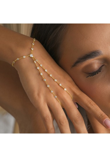 925 Ayar Gümüş Zirkon Taşlı Seyrek Tamtur Açık Parmak Şahmeran Altın