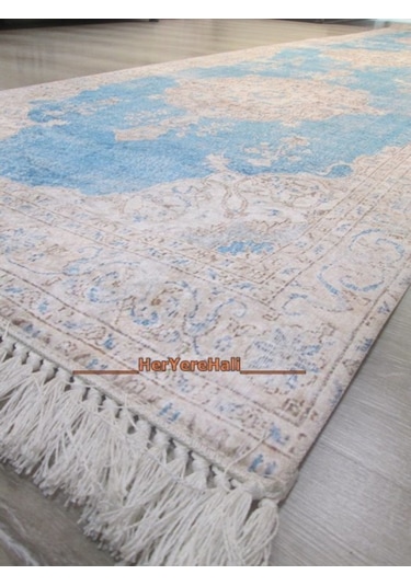 Tiffany Halı Sandy Tsy07T Turkuaz Kaymaz Halı 80X150 Cm