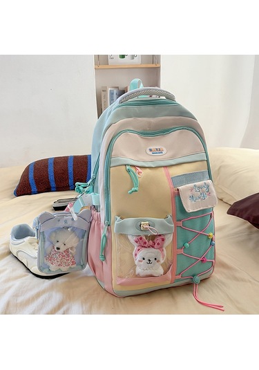 Gençler İçin Süper Hafif Okul Çantası - 20l Büyük Hacimli, Ergonomik Sırt Koruma, Ortaokul Öğrenci Sırt Çantası Açık Yeşil