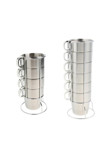 Homyl 1 Takım Paslanmaz Çelik Çift Yalıtımlı S-gümüş Gümüş