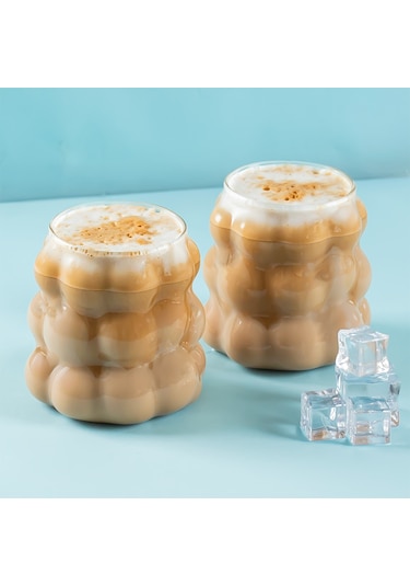 Porsima 378 2 Parça Borosilikat Boncuk Şekilli Bardak Seti 350 Ml