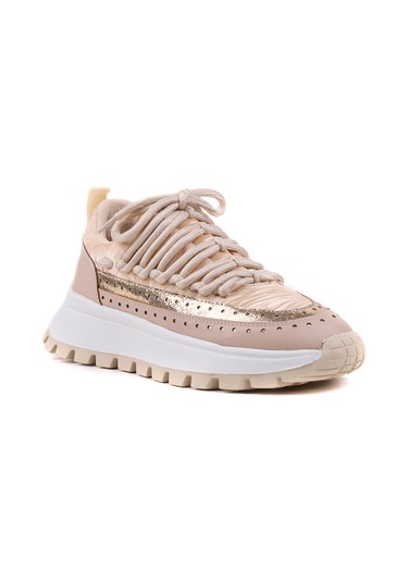 Stato Regina Kalın Tabanlı Şık Günlük Kadın Sneaker Bej