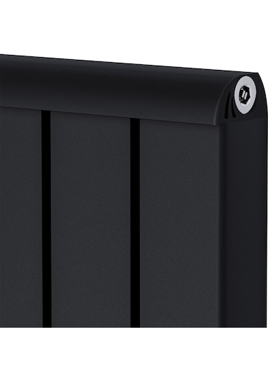 500x552mm Armoni Yatay Alüminyum Radyatör Silk Patern Black Pütürlü Siyah