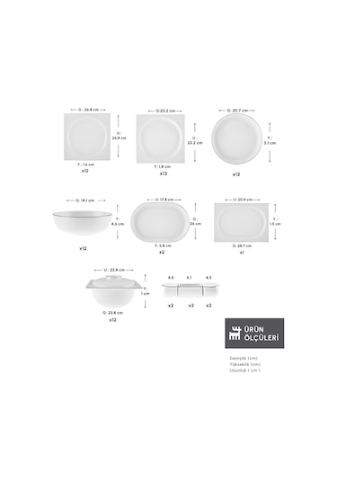 Karaca Red Carpet Collection Fine Pearl Extra Nish 58 Parça 12 Kişilik Yemek Takımı Platin