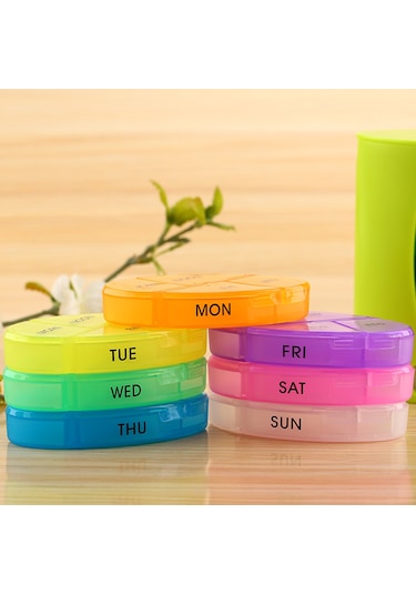 Haftalık Hap Organizatör 7 Gün Hap Kutusu Kasa Tıp Beyaz Diğer