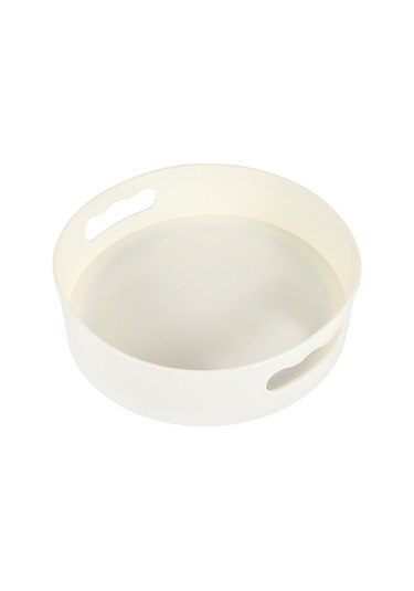 Xurunkeji Döner Tepsi Döner Tabla Mutfak Saklama Kapları Baharat Kavanozu Gıda Atıştırmalık Tepsi Kaymaz Kurutulmuş Saklama Tabağı, Beyaz Beyaz