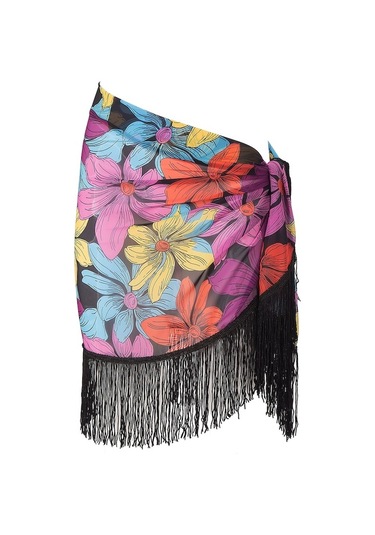 Elegance Alice Püsküllü Pareo Çok Renkli