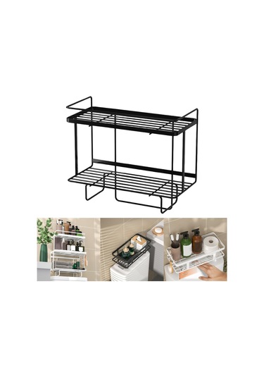 Suntek Magideal Tuvalet Rafı Üzerinde Raf Banyo Alanı 2-katlı-siyah Çok Renkli