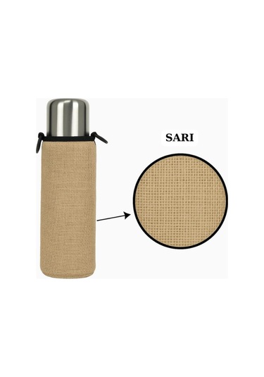 Klasik Kulpsuz 1.0 Lt. İle Uyumlu Omuz Askılı Termos Kılıfı Sarı