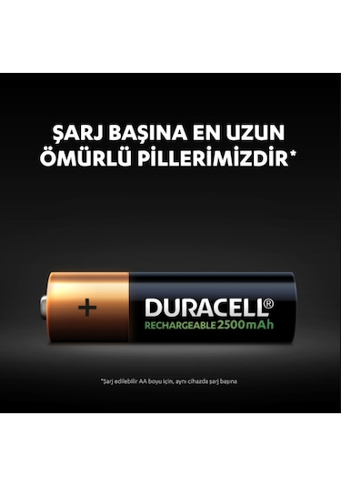 Duracell HR6/DX1500 2500 mAh AA Ni-MH Şarj Edilebilir Kalem Pil 2 x 2'li