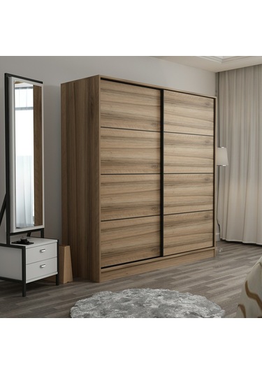 Minar Kale 2 Kapaklı Sürgülü Dolap 180 Cm - Dore 210cm