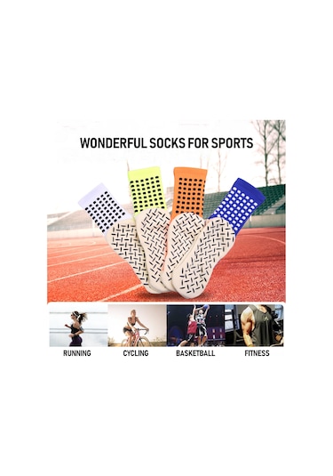 Youmex Erkek Spor Çorapları - Silikon Anti-s Kayıp - Nokta Desenli - Ter Emici - Nem Tutucu - Orta Boy - Comfort Fit - Tek Boyut Beyaz Beyaz