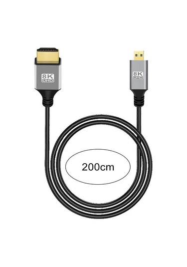8k 60hz Mikro Hdmi Uyumlu - Hdmi Uyumlu Çift Yönlü Video Adaptör Kablosu Ana Monitör Kablosu Tak Ve Çalıştır Esnek Hd Uyumlu Tv Dönüştürücü Kablosu
