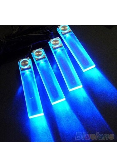 jmsstore Araba Üstü Araba Atmosferi 4'ü 1 Arada 12v Mavi Lamba Şarj Led İçi
