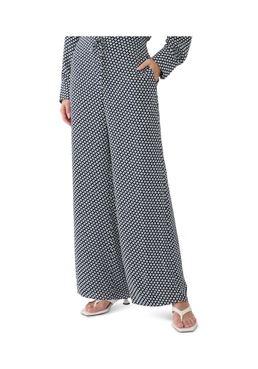 Theory Geometrik Desenli Geniş Paça Pantolon Çok Renkli