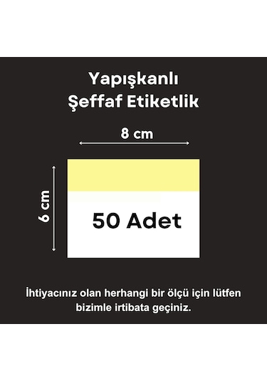 50 Ad Pvc Etiketlik Yapışkanlı 8x6 Cm Raf Etiket Cebi Yapışkanlı