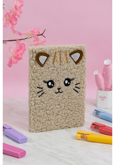 Studi Pelüş Ve Eğlenceli Defter - Kedi Figürlü