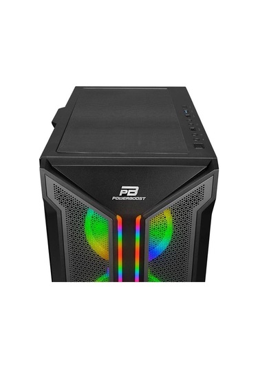 Powerboost VK-Z002B 4 ARGB Ring Fanlı Mid-Tower Oyuncu Bilgisayar Kasası