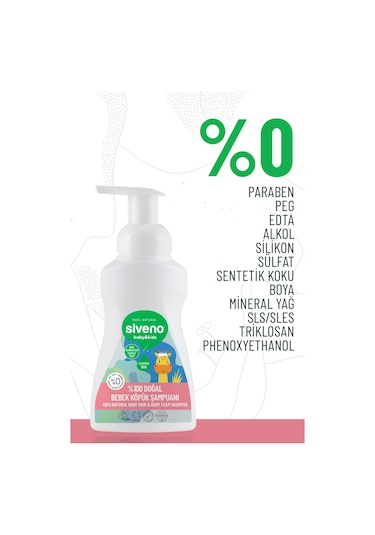 Siveno %100 Doğal Bebek Köpük Şampuanı 250 ML