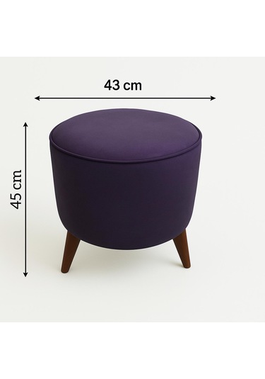 Yuvarlak Puf Uzanma Koltuğu Makyaj Koltuğu Mor