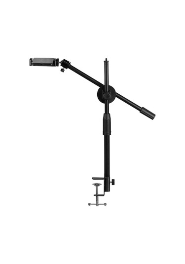 Masaüstü Çekim İçin Ayarlanabilir Telefon Standı, Led Işık Ve Hareketli Başlık İle Esnek Kollu Video Kayıt Aparatı