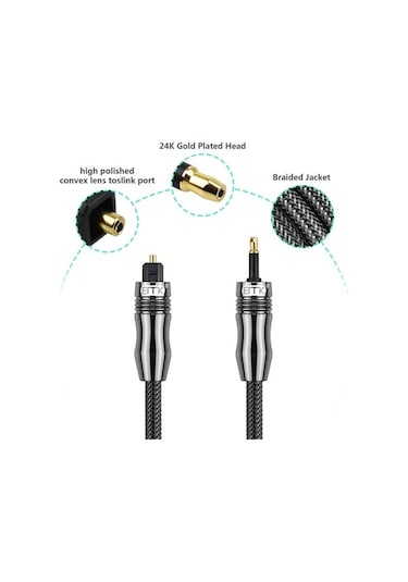 Flybuy Emk Od6.0mm 3.5mm Toslink - 1.5m Mini Optik Ses Kablo