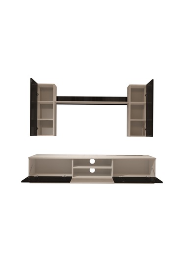 Decoraktiv Eko 5db Mdf Dvd Tv Ünitesi Tv Sehpası Beyaz - Siyah