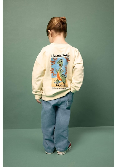 Defacto Oversize Sırt Baskılı Sweatshirt Erkek Bebek G7485a526sper78 Ekru-er78