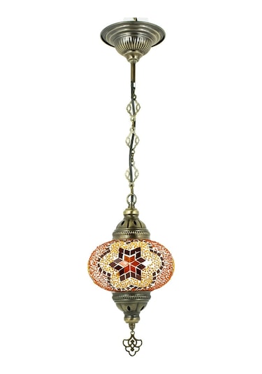 Selçuklu Dekoratif Mozaik Lamba Sarkıt Avize Renkli Desenli Lamba Renkli